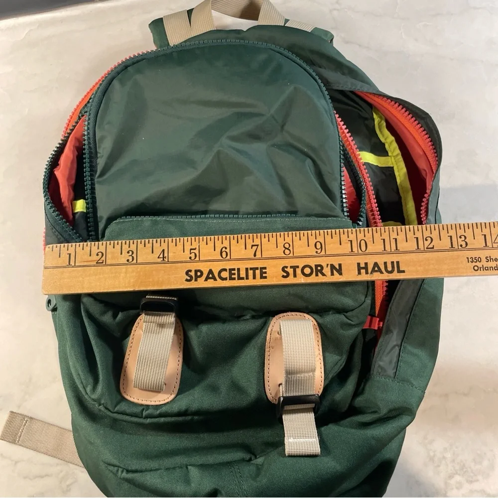 Unisex - Forest Green Backpack with Tan Accents